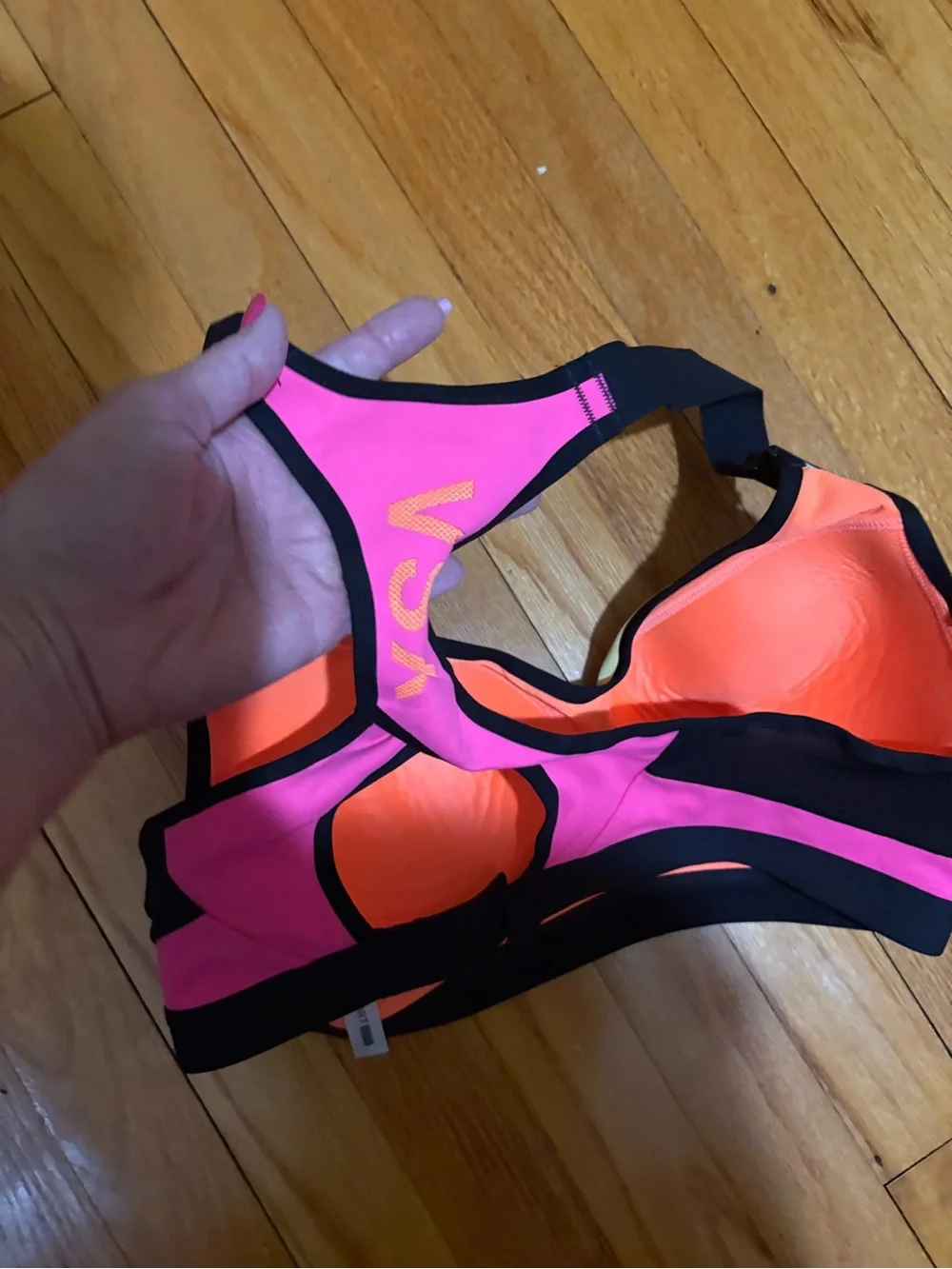 VSX Women's Colorblock Neon Pink & Yellow Sports Swim Top